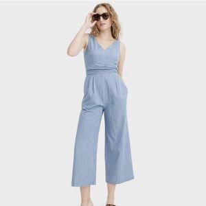 J.Crew Wrap-Tie Chambray Jumpsuit • NWT